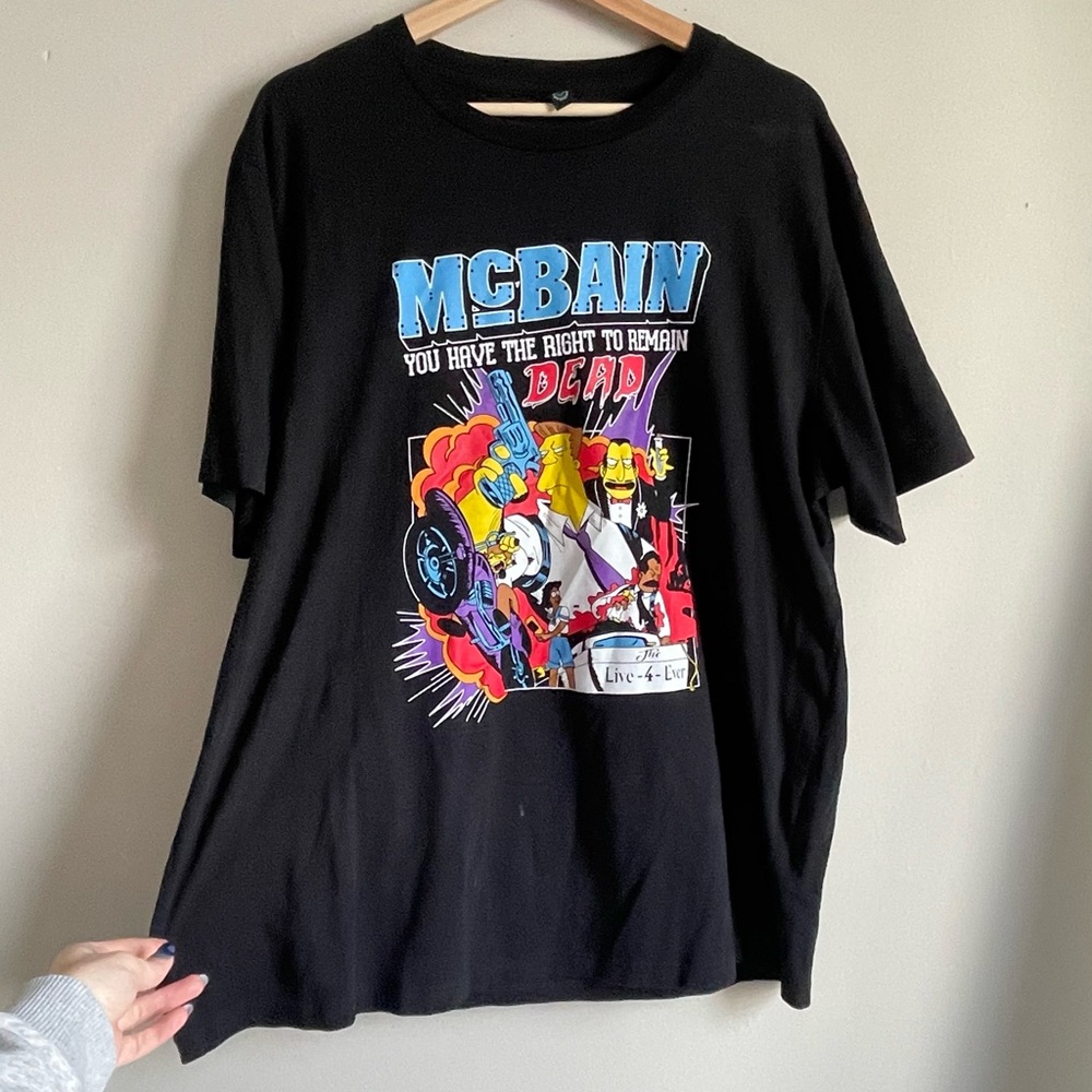 Men’s Simpsons McBain Black Graphic T-Shirt